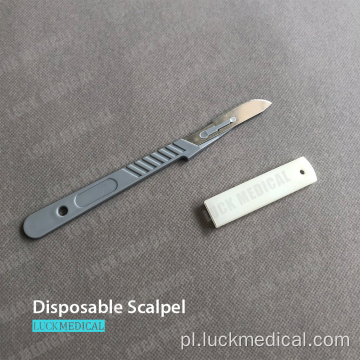 Jednorazowy chirurgiczny skalpel z plastikowym uchwytem
